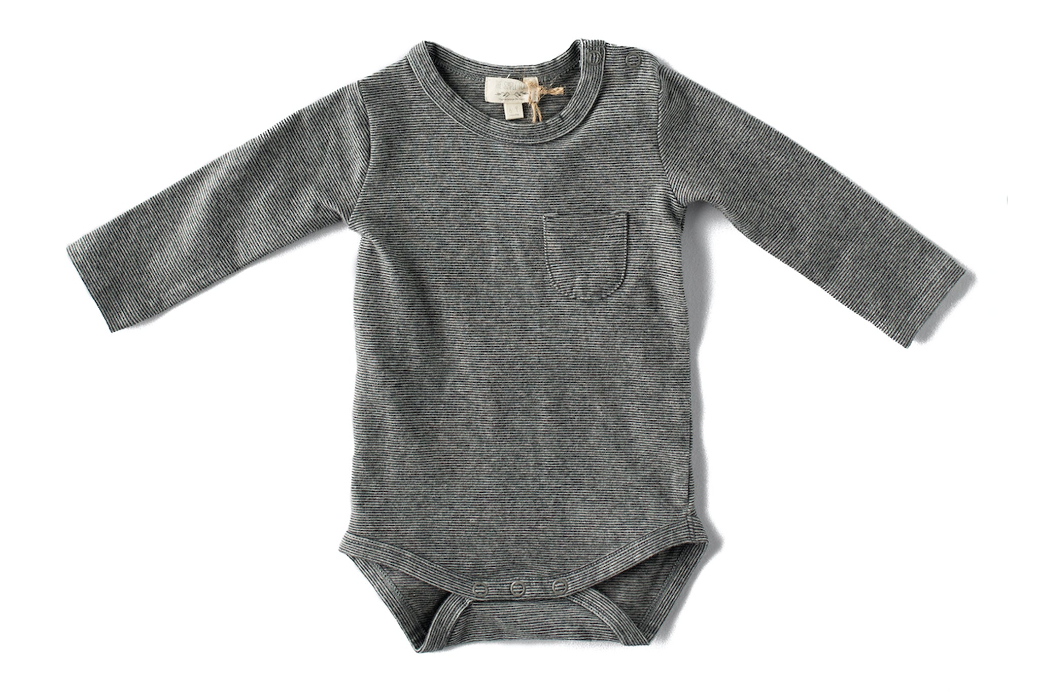 Long-Sleeve Onesie | Gray Stripe