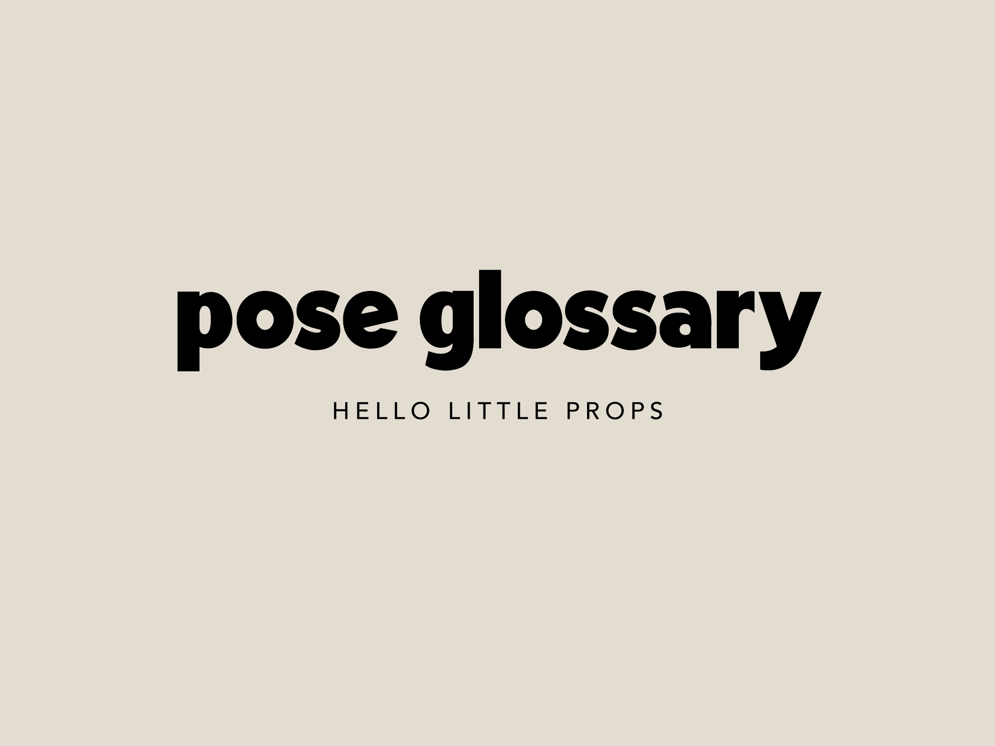 Pose Glossary - Freebie!