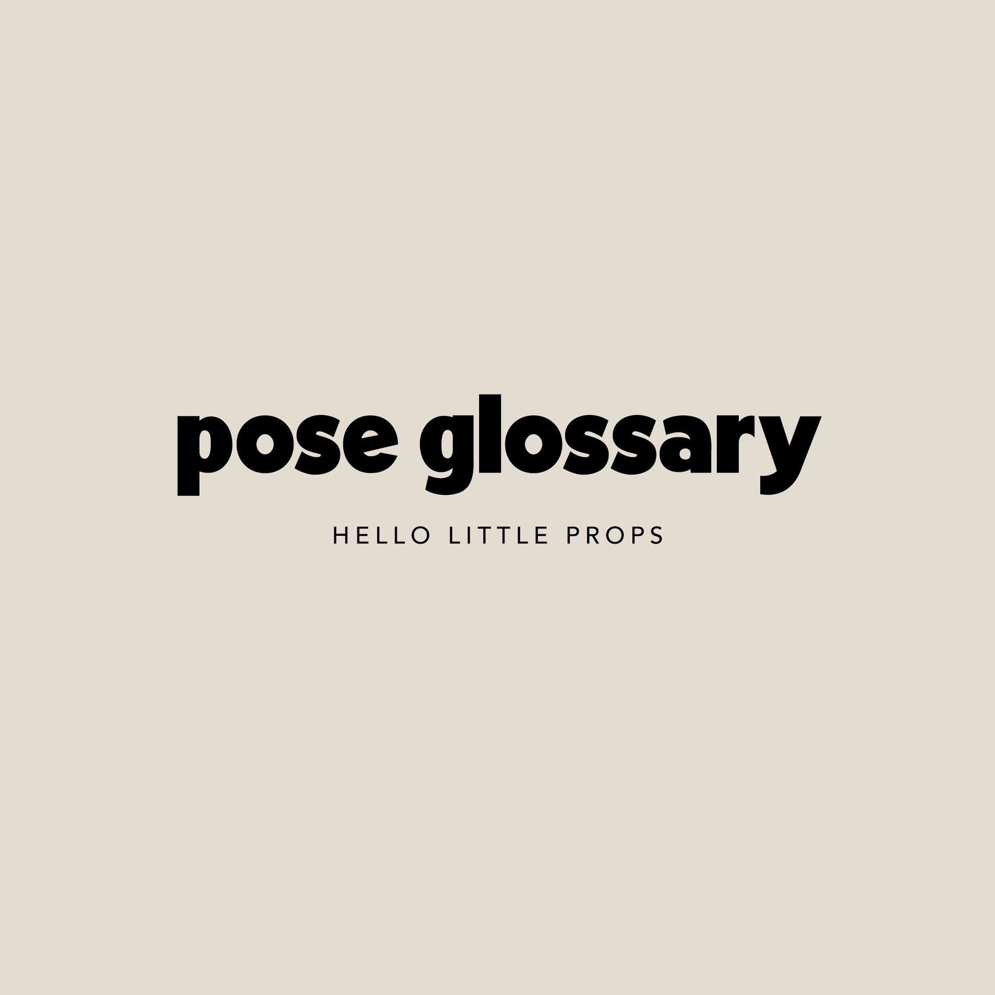 Pose Glossary - Freebie!