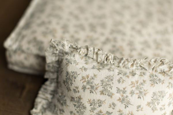 Bed Linens | White + Blue Floral