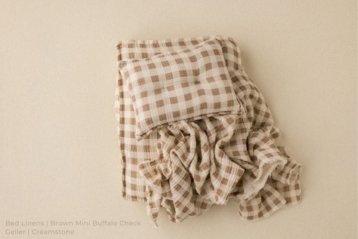 Bed Linens | Brown Mini Buffalo Check / Geller | Creamstone