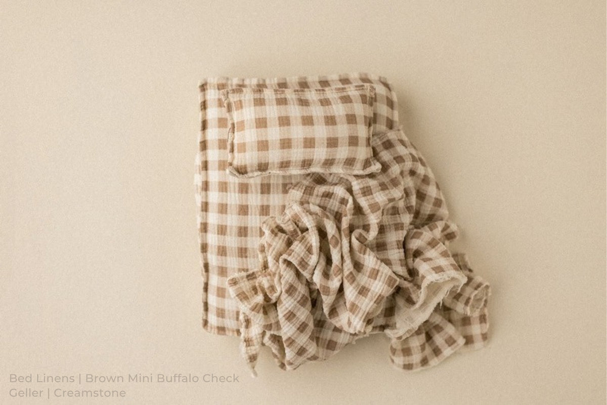 Bed Linens | Brown Mini Buffalo Check / Geller | Creamstone