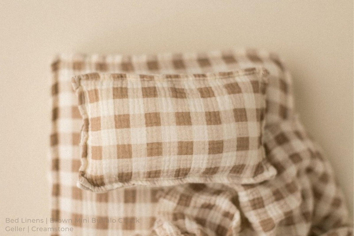 Bed Linens | Brown Mini Buffalo Check / Geller | Creamstone