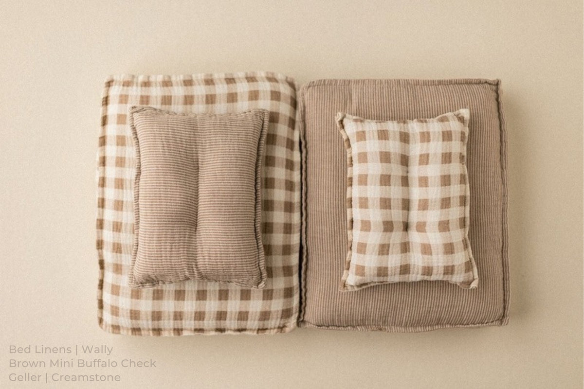 Bed Linens | Wally / Brown Mini Buffalo Check / Geller | Creamstone