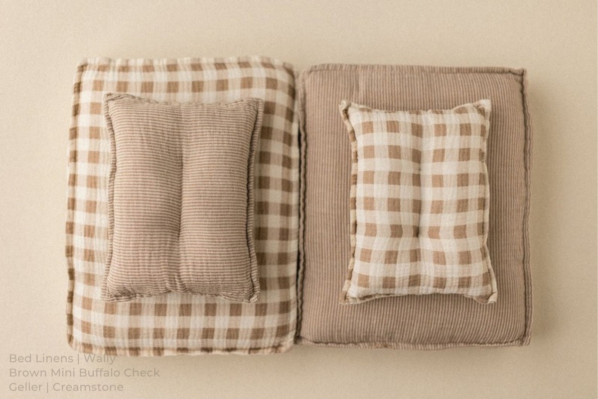 Bed Linens | Wally / Brown Mini Buffalo Check / Geller | Creamstone