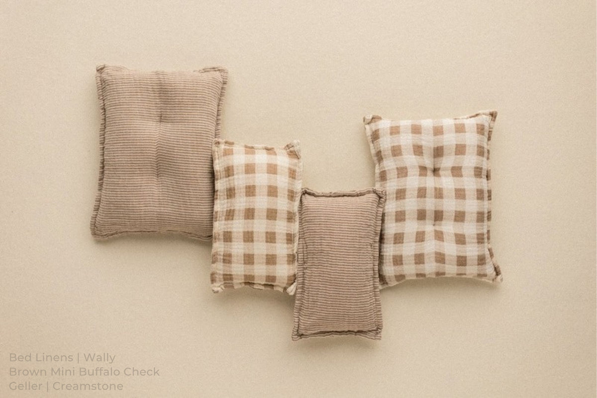 Bed Linens | Wally / Brown Mini Buffalo Check / Geller | Creamstone