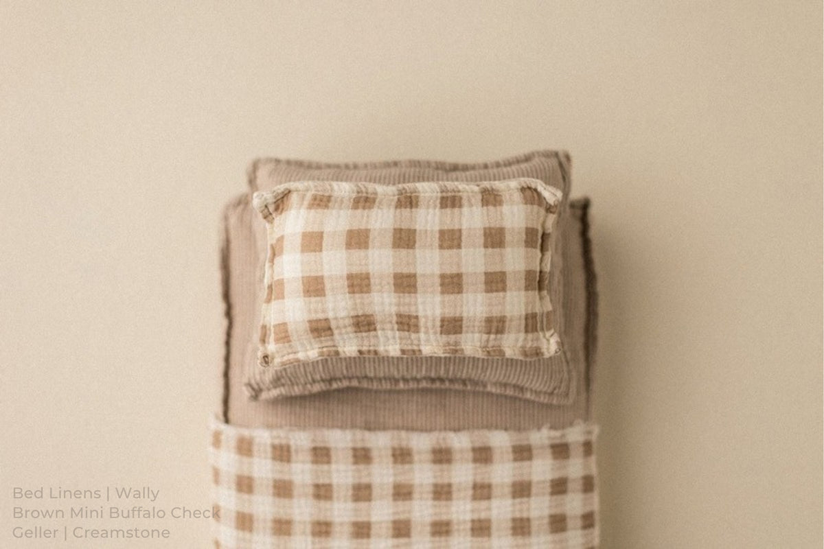Bed Linens | Wally / Brown Mini Buffalo Check / Geller | Creamstone