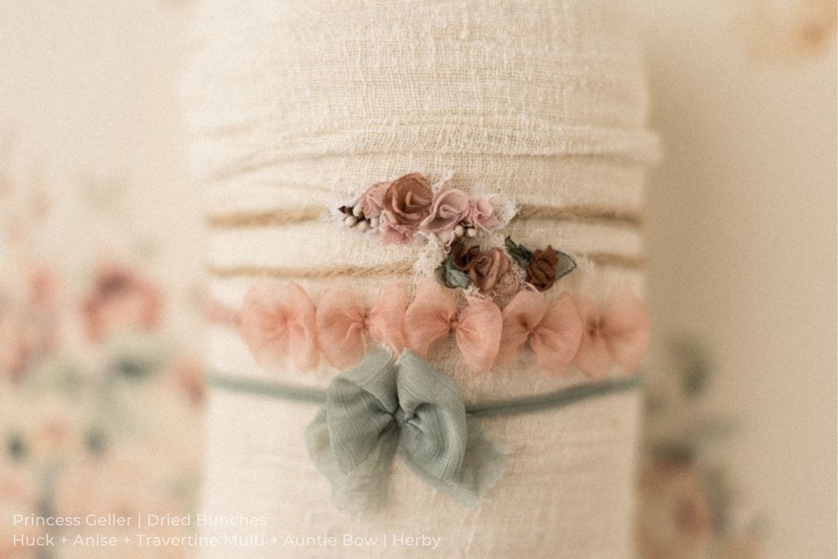 Princess Geller | Dried Bunches / Huck + Anise + Travertine Multi + Auntie Bow | Herby