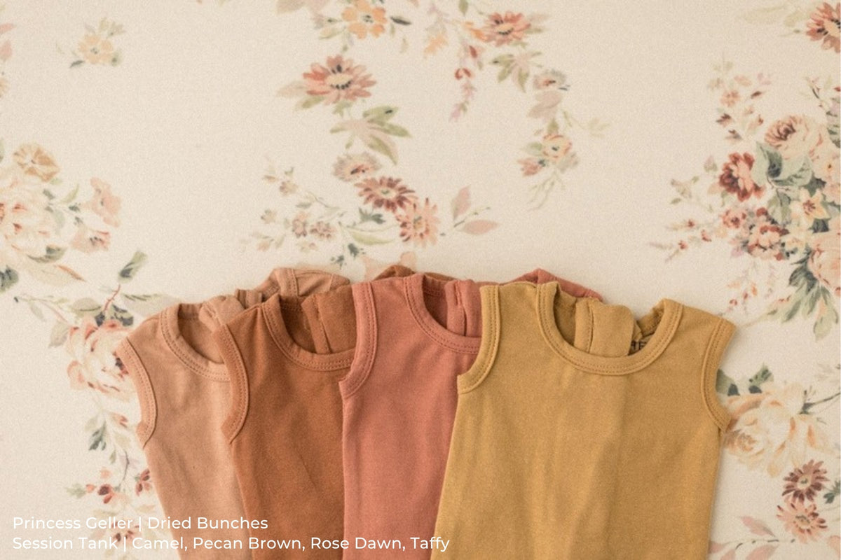 Princess Geller | Dried Bunches / Session Tank | Camel, Pecan Brown, Rose Dawn, Taffy