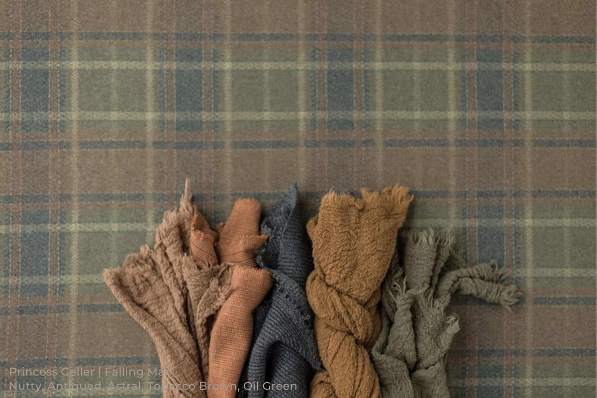 Princess Geller | Falling Man / Nutty, Antiqued, Astral, Tobacco Brown, Oil Green