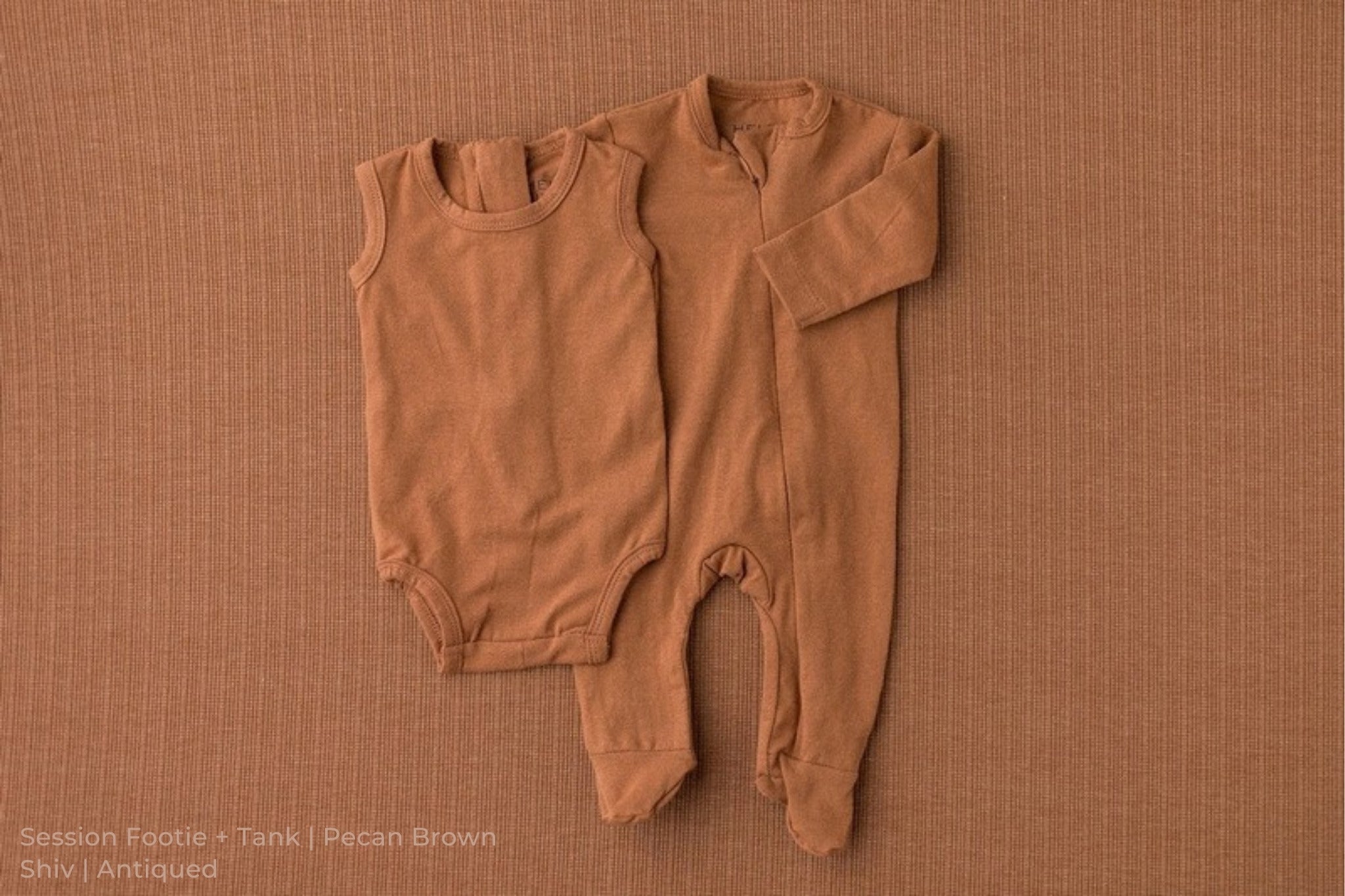 Session Footie + Tank | Pecan Brown / Shiv | Antiqued