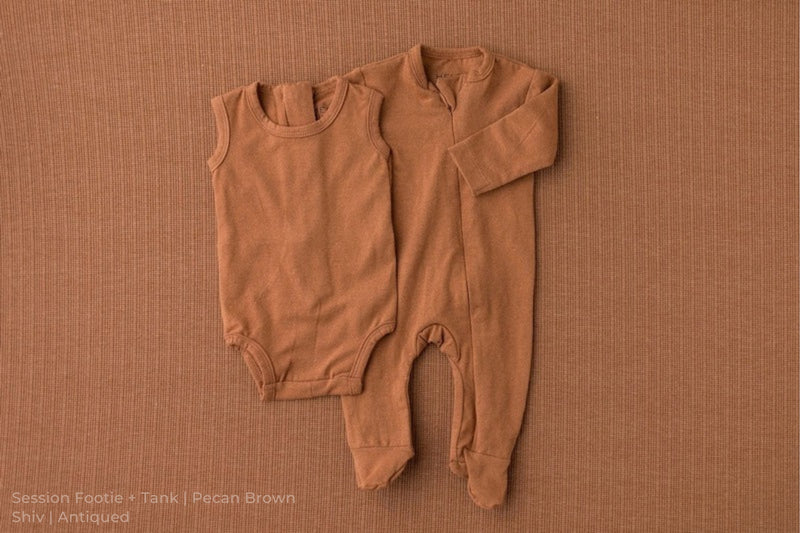 Session Footie + Tank | Pecan Brown / Shiv | Antiqued