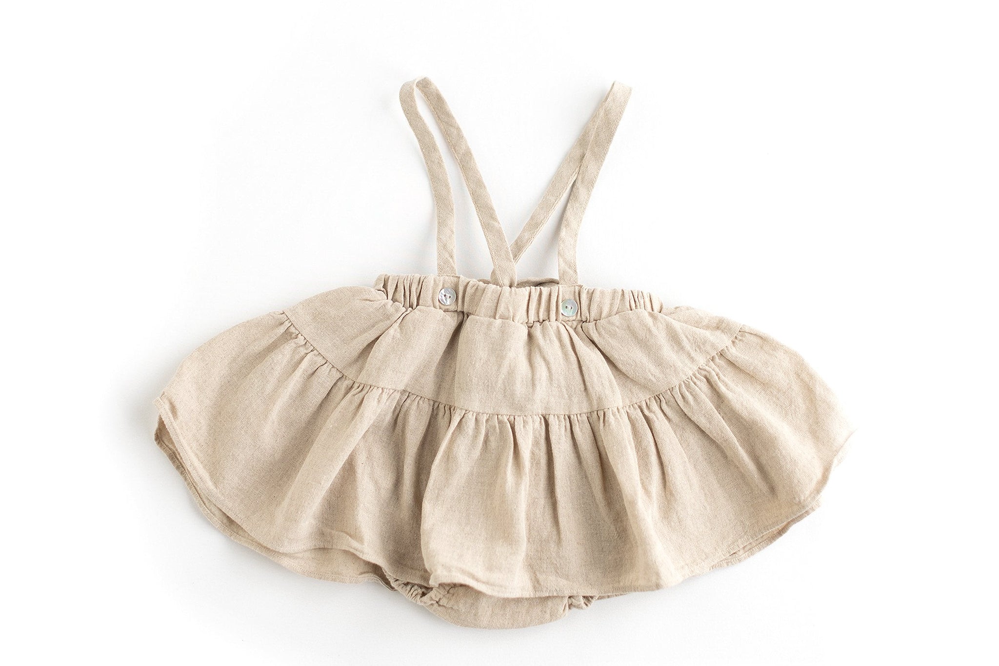 Linen Cancan Dungarees | Beige