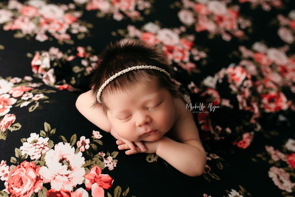 Princess Chandler | Caviar-Fabric-Backdrop, Category_Floral, Color_Black, Girl, Princess Line_Chandler-Hello Little Props