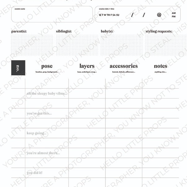 Session Planner PDF - Freebie!