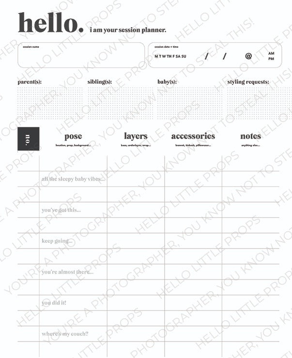 Sessional Planner Example Session Planner PDF - Freebie! – Hello Little Props
