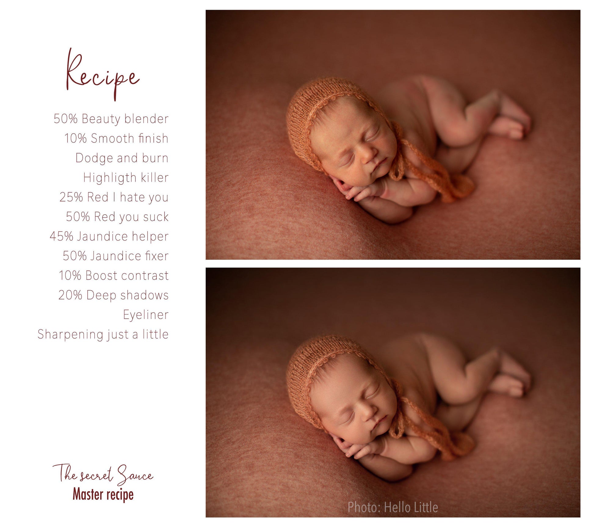 The Secret Sauce - Finishing Action Set for Photoshop - Hello Little Props