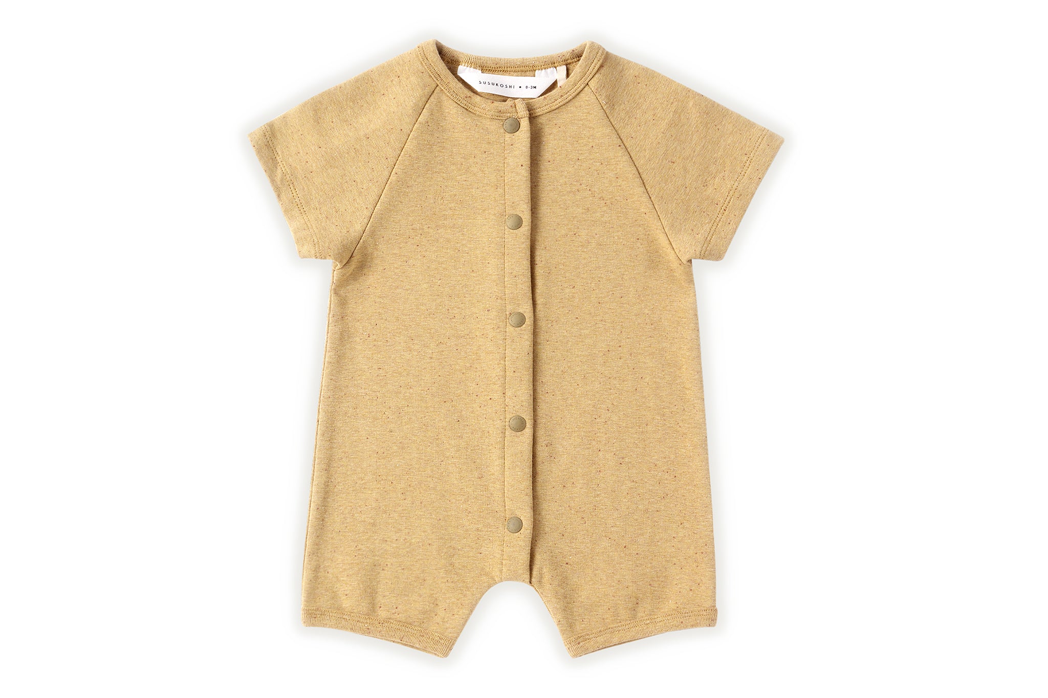 Short Sleeve Snap Romper | Ginger Speckled